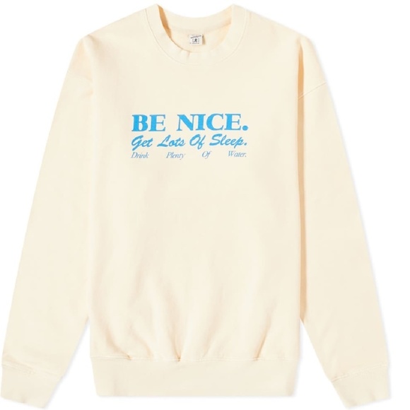Sporty & Rich Sweaters - Sporty & Rich "Be Nice" Crewneck Sweater S
